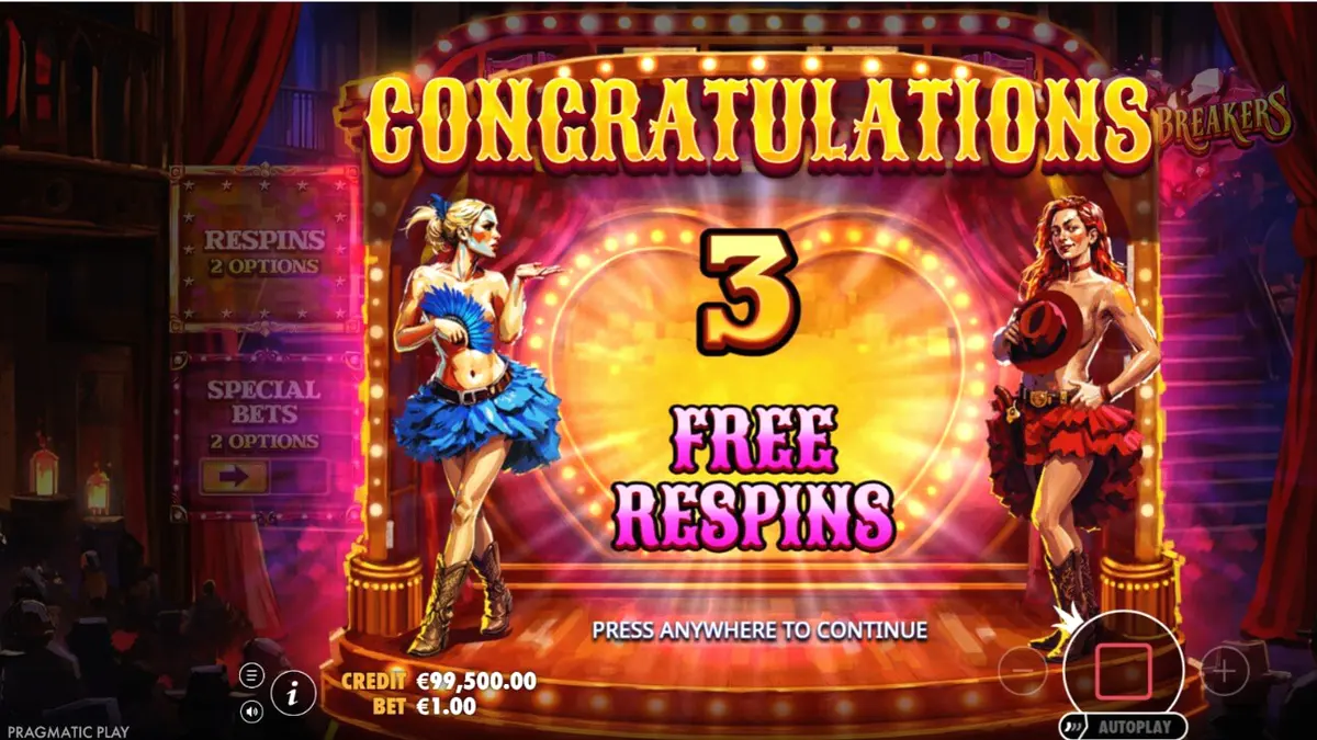 Tampilan visual slot Heartbreakers dengan tema burlesque dan koboi