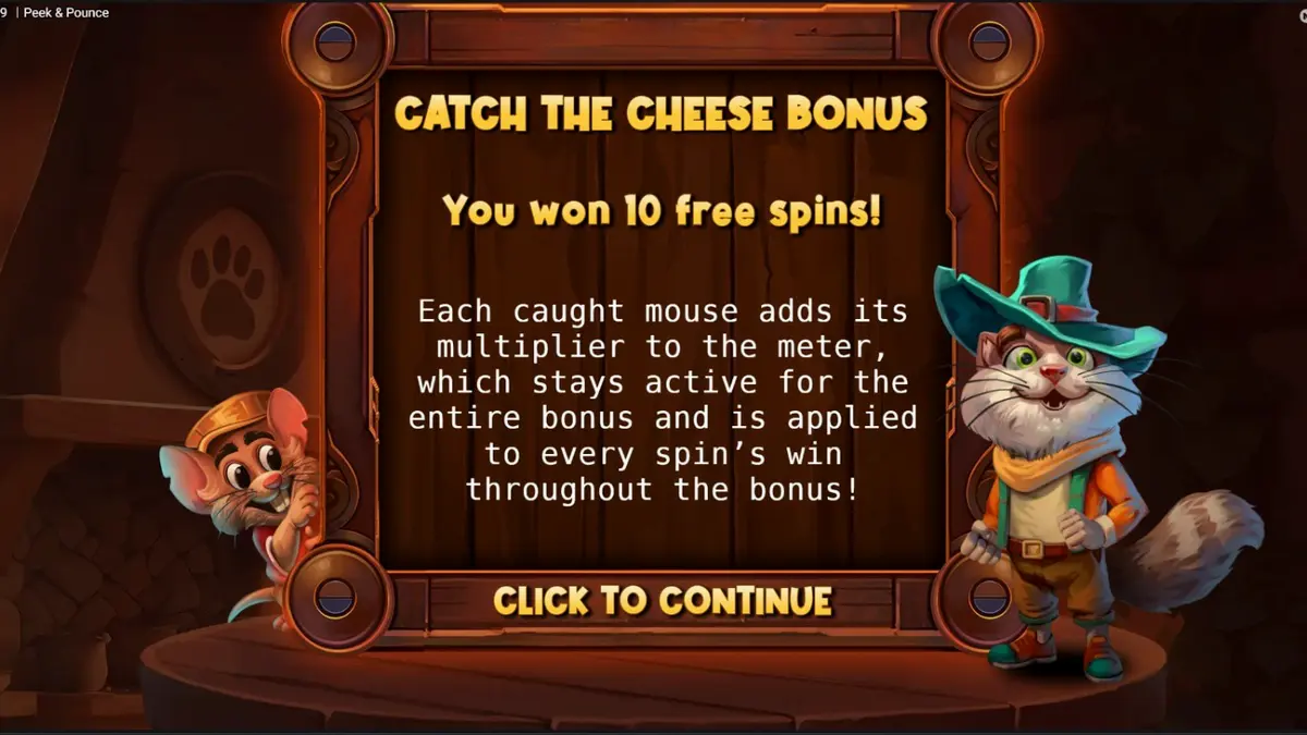 Karakter Señor Pounce dalam slot Peek & Pounce